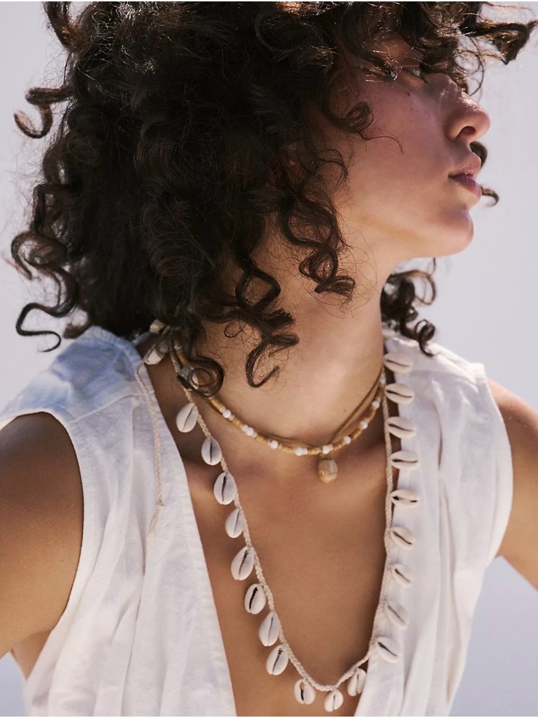 Nwt Free People Adjustable Shell Necklace